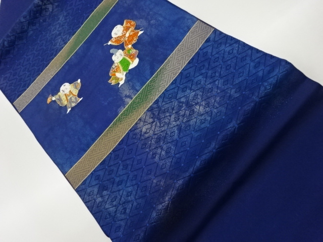 引箔童子模様織出し名古屋帯